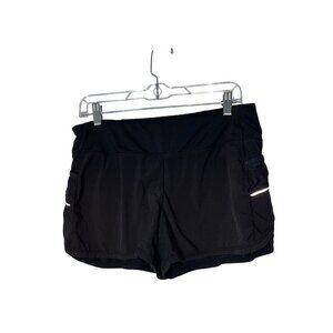 Athleta Black Running Shorts With Reflective Details Size M Womens